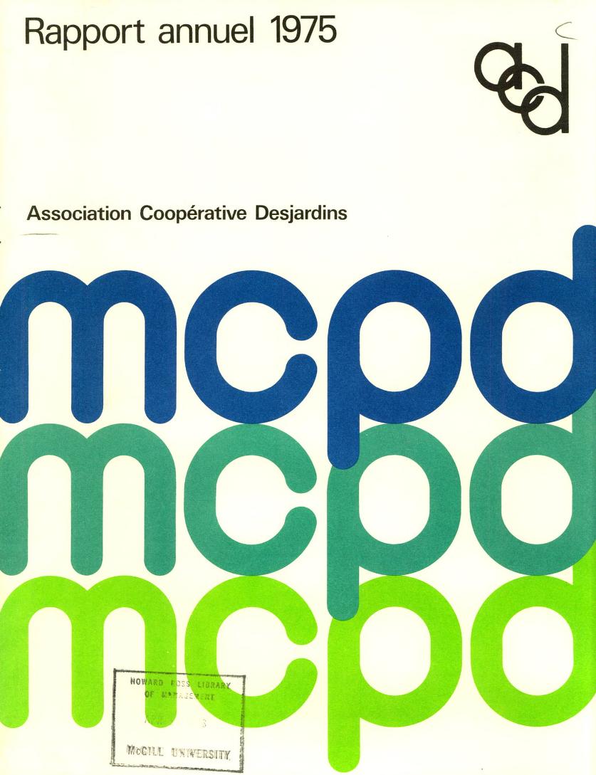 Association Coopérative Desjardins annual report 1975