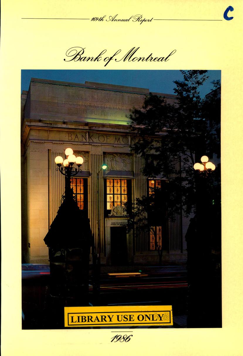 Bank of Montreal annual report 1986