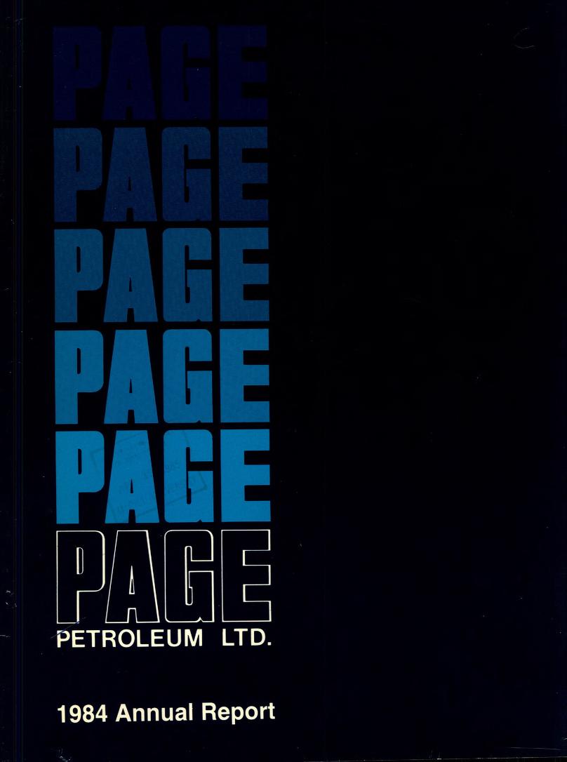 Page Petroleum Limited annual report 1984