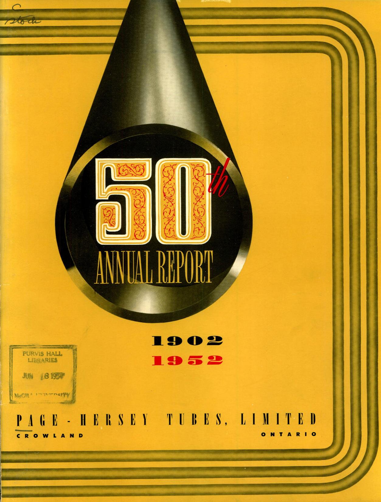 Page-Hersey Tubes, Ltd annual report 1952
