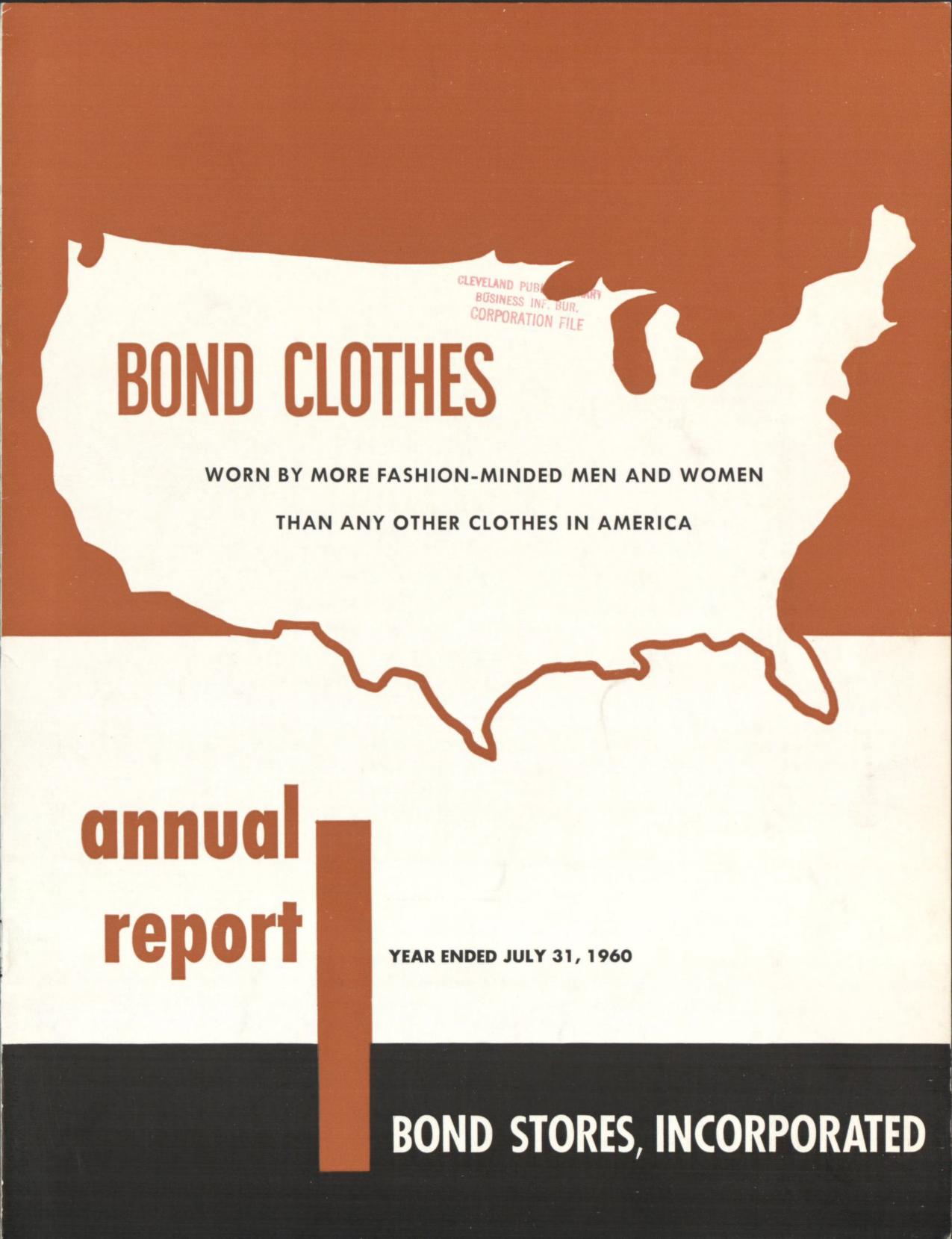 Bond Stores Incorporated annual report 1960