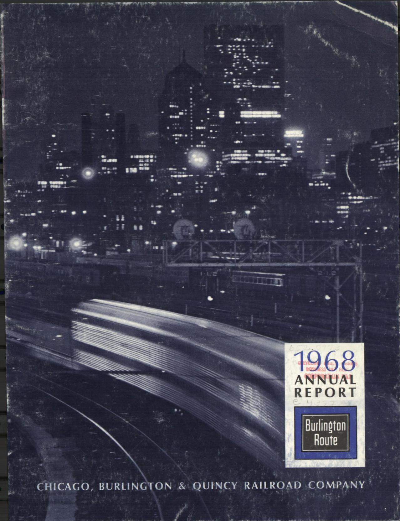Chicago, Burlington, & Quincy Railroad annual report 1968