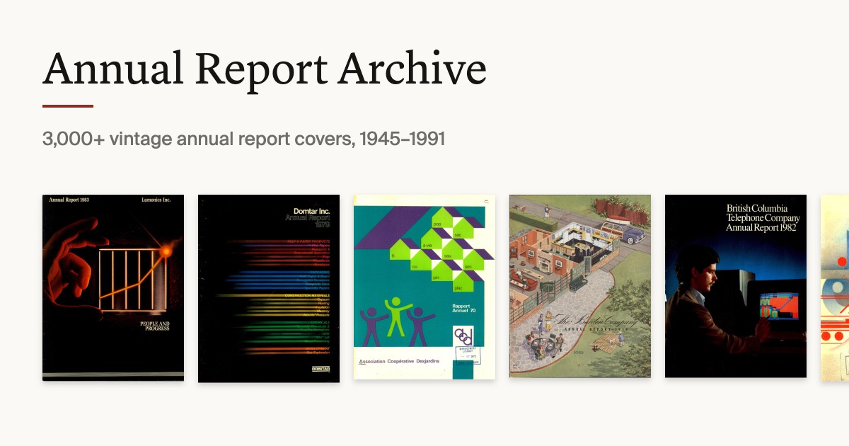 Archive of corporate annual reports, 1945-1991